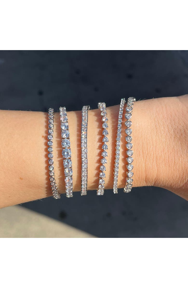 Leni James The Jaimie Graduated Tennis Bracelet, Alternate, color, Silver