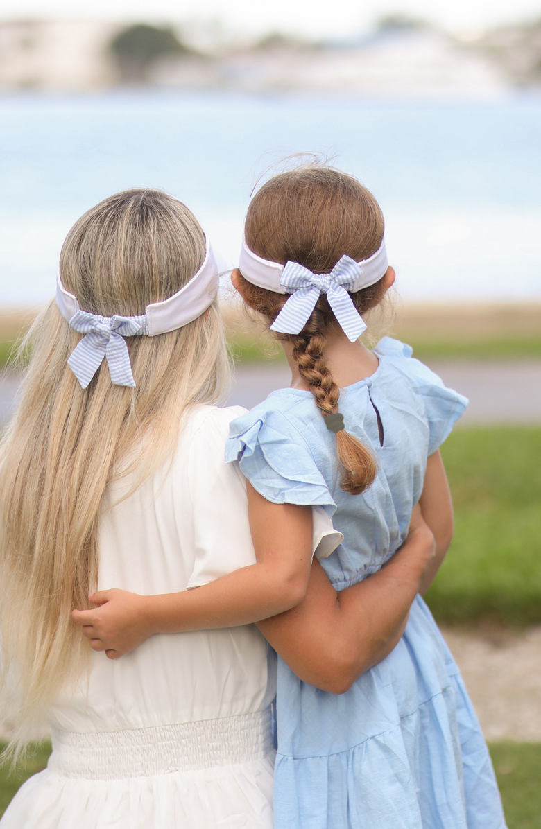 Bits & Bows Tennis Love Twill Bow Visor, Alternate, color, White