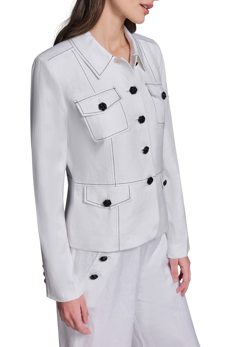 Linen Blend Jacket, Alternate, color, SOFT WHITE