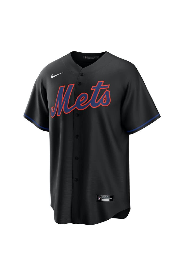 Men's Nike Brandon Nimmo Black New York Mets Alternate Replica Jersey, Alternate, color, Black