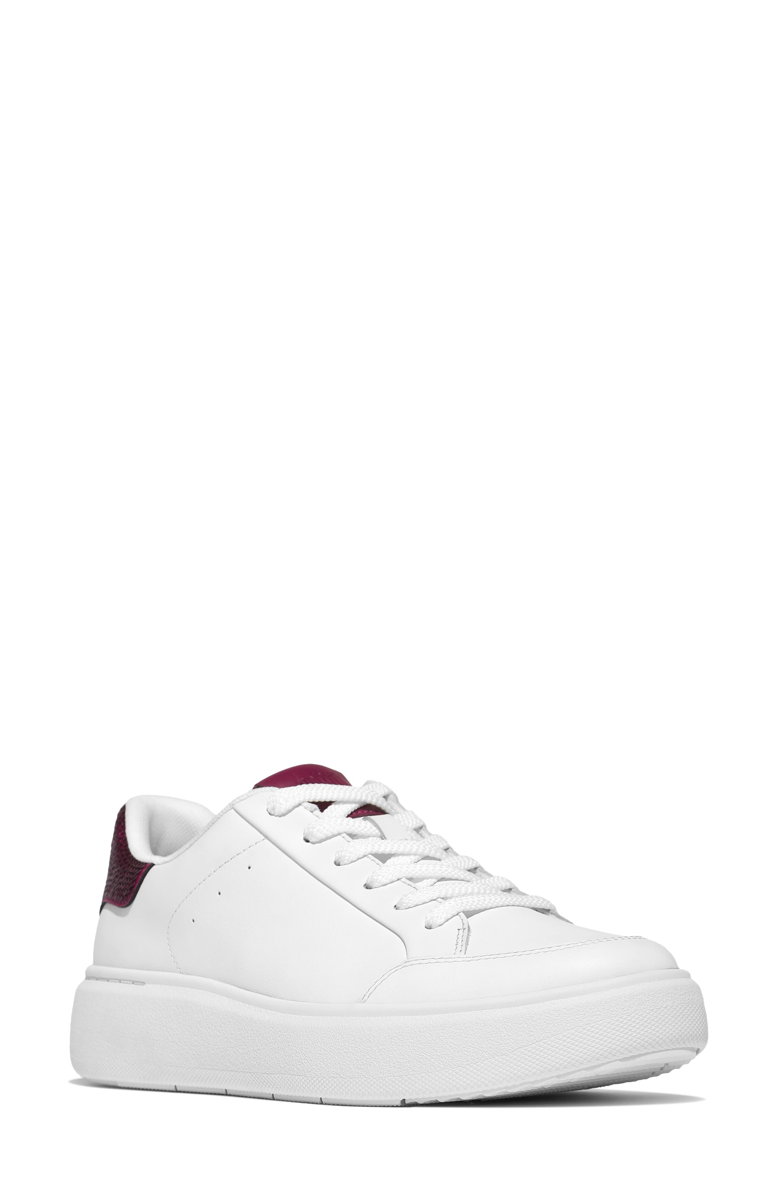 Sequin Backtab Leather Sneaker