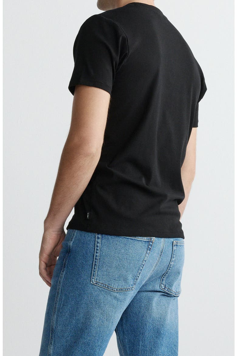 Stretch Cotton Rib Crewneck T-Shirt, Alternate, color, BLACK