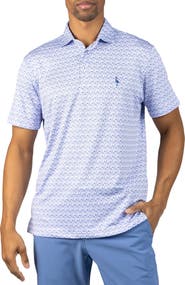 TailorByrd Floral Chain Print Performance Polo