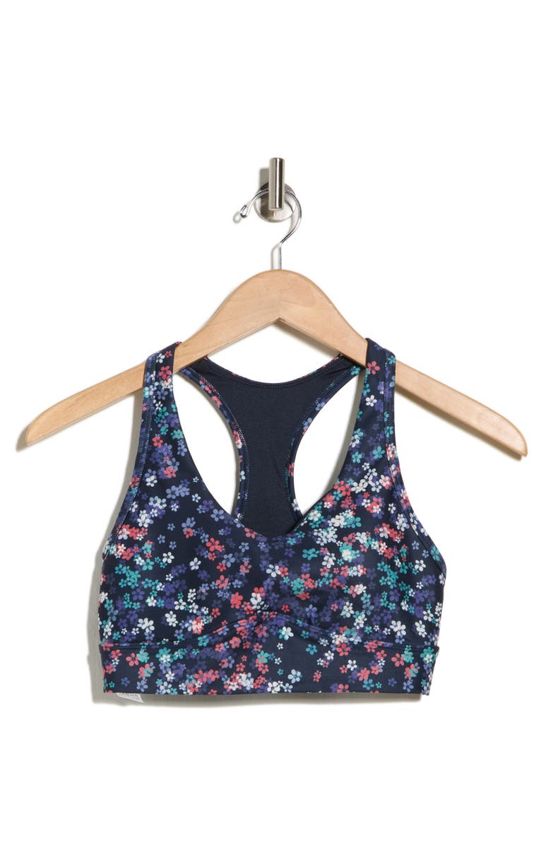 MARIKA Rubina Racerback Sports Bra, Alternate, color, Eclipse Ditsy Scattered