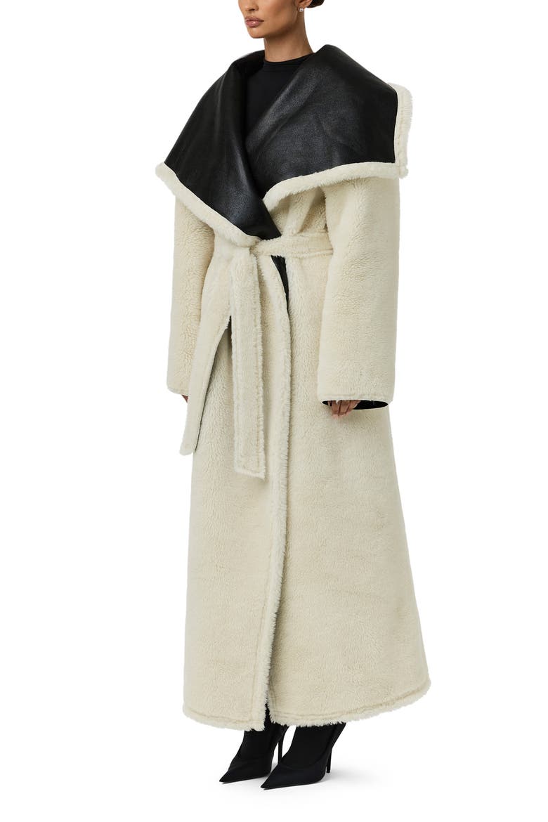 Reversible Faux Shearling Jacket, Alternate, color, BLACK