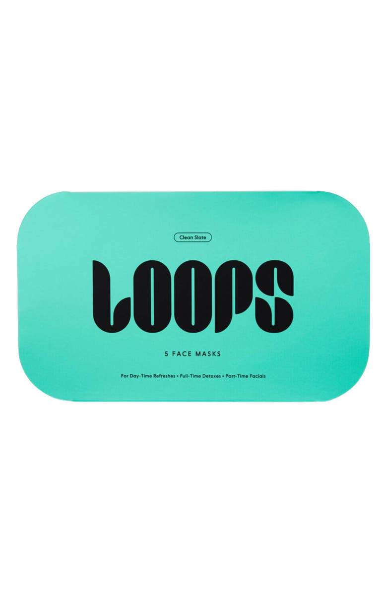 LOOPS 5-Pack Clean Slate Detoxifying Face Masks, Main, color, Clean Slate