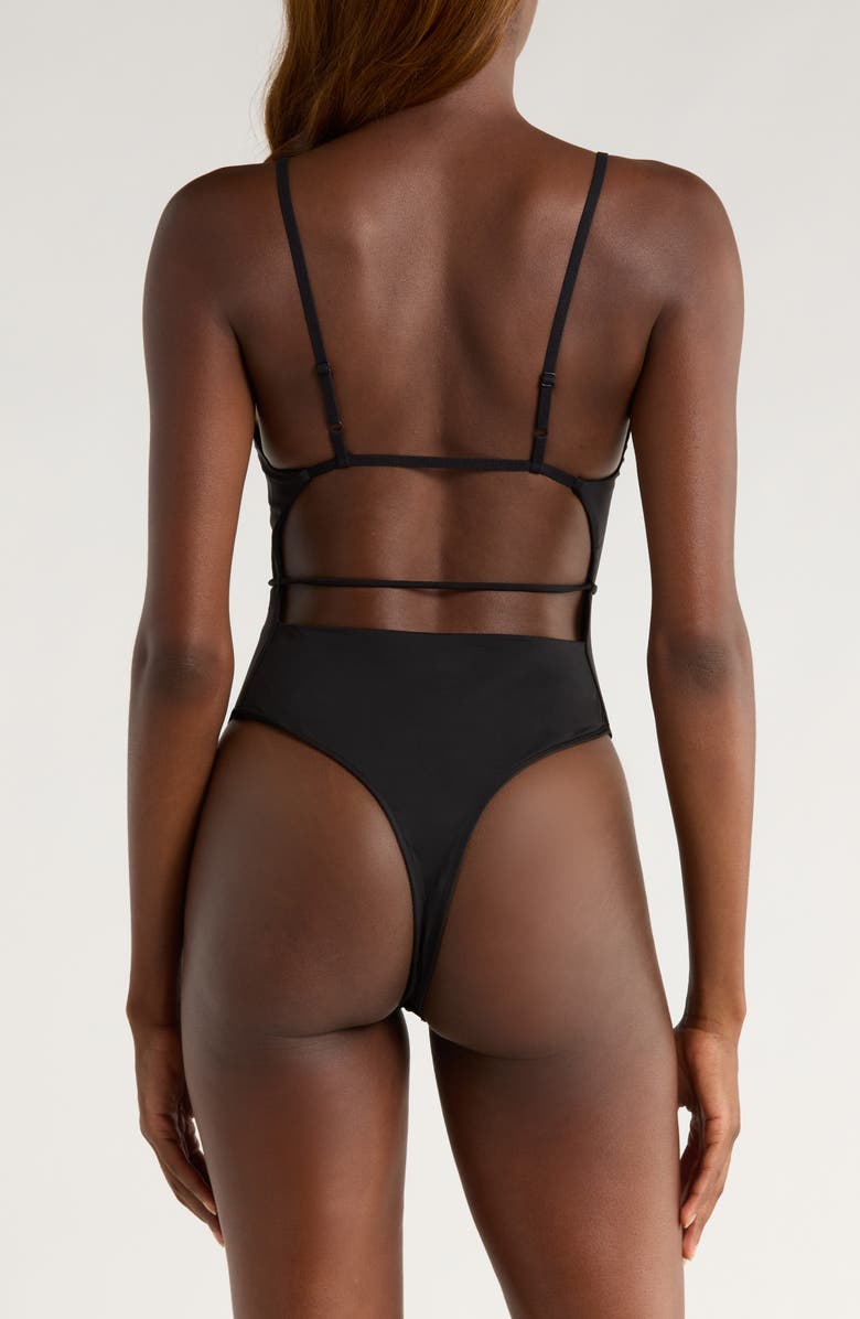 Bardot Rena Sleeveless Stretch Nylon Bodysuit, Alternate, color, Black