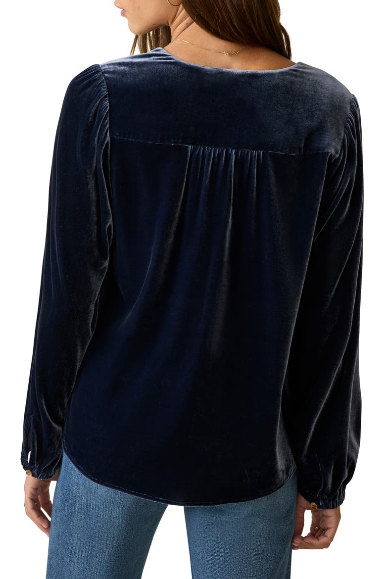 Rowan Velvet Button-Up Shirt, Alternate, color, NAVY