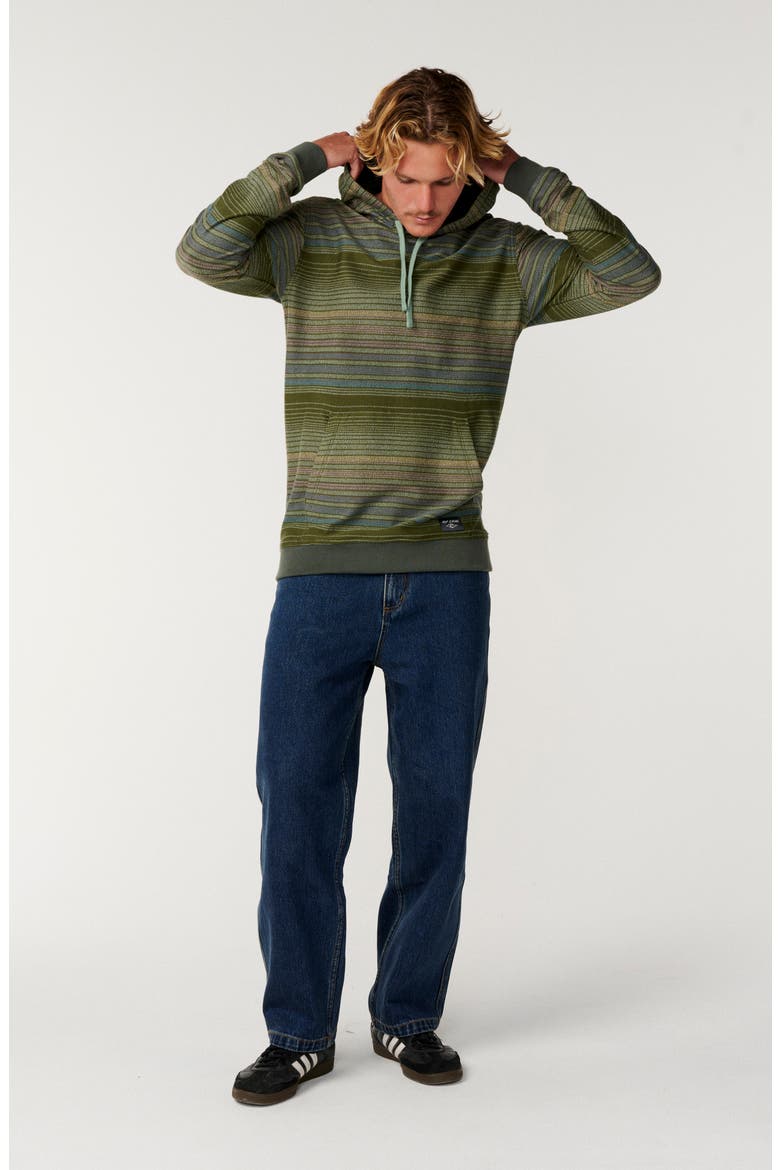 Classic Surf Stripe Baja Hoodie, Alternate, color, DARK OLIVE