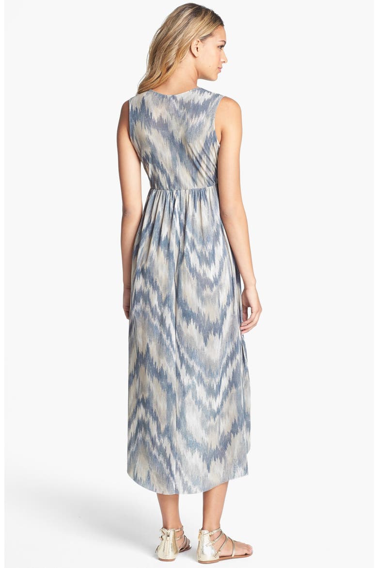 Print High/Low Surplice Dress, Alternate, color, STUNNING BEIGE