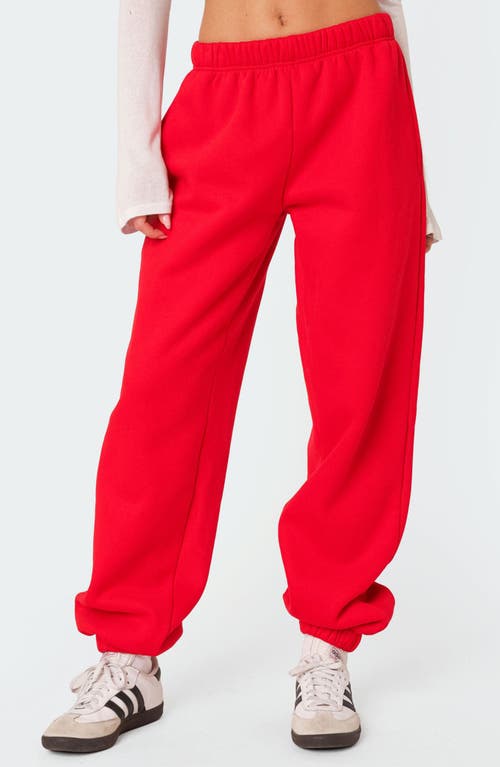 EDIKTED Clark Oversize Sweatpants in Red at Nordstrom, Size X-Small