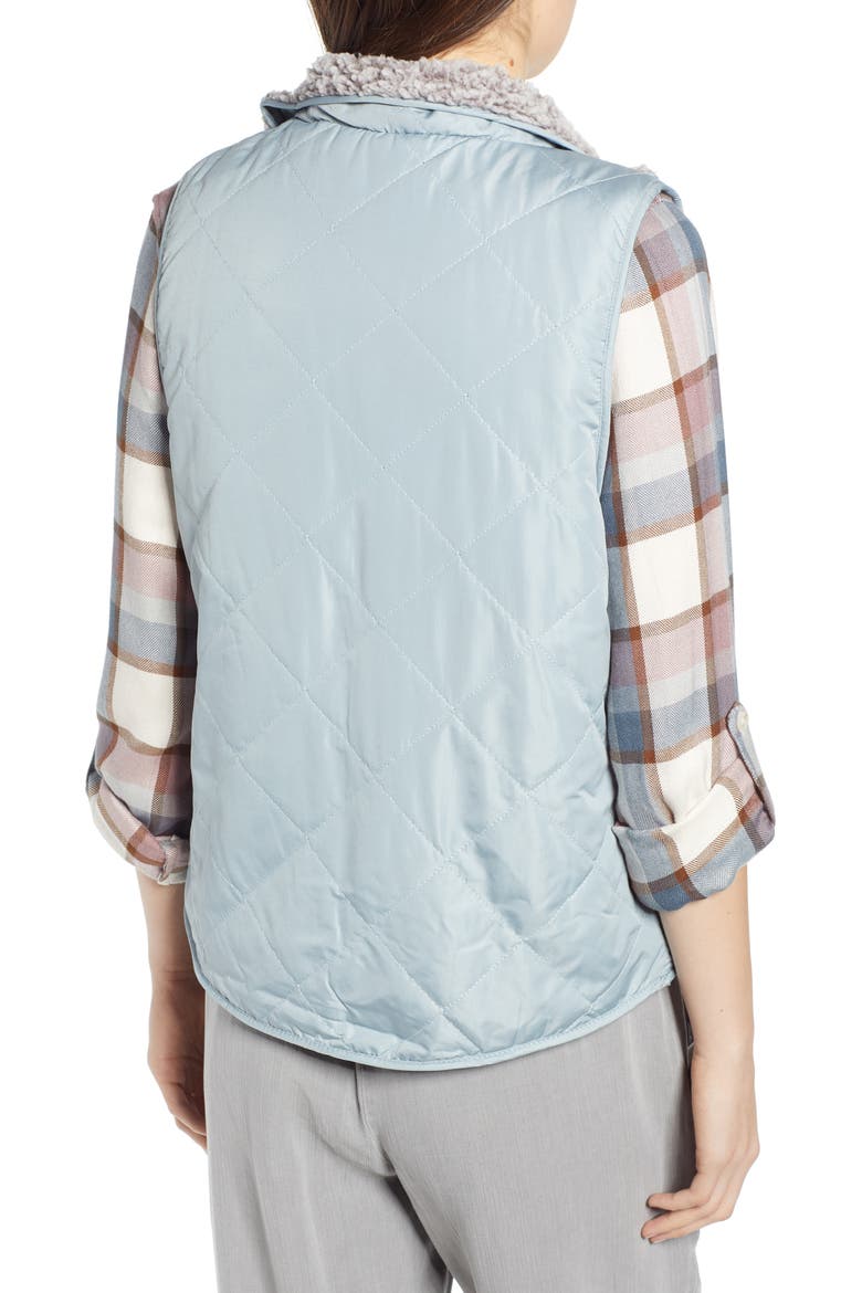 Reversible Fleece Lined Quilted Vest, Alternate, color, NOCTURNAL CREEK