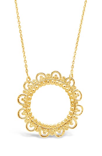 Sterling Forever Lace Circle Pendant Necklace