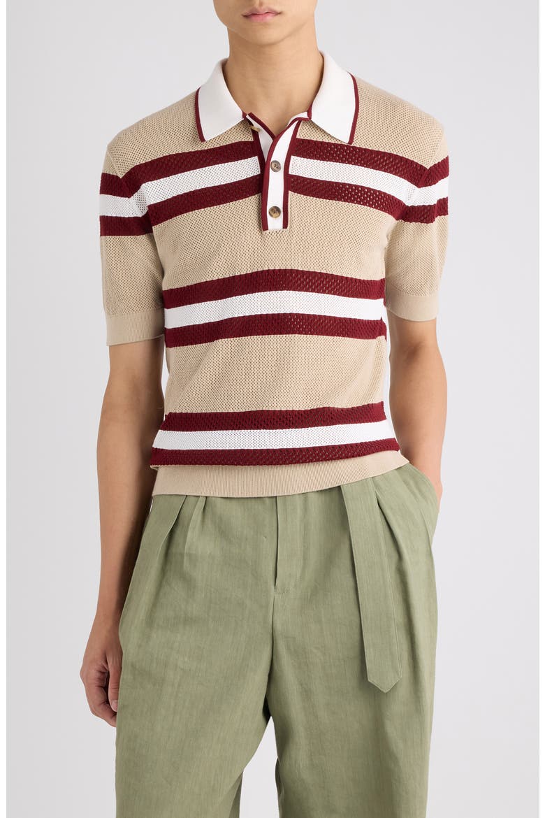 DRIES VAN NOTEN “STRIPE SWEATER POLO” Mercy Stripe Polo Sweater (Men) | Nordstrom