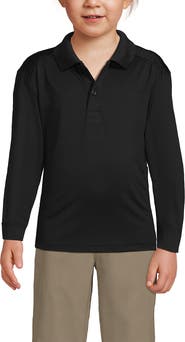 Lands' End School Uniform Kids Long Sleeve Rapid Dry Polo Shirt