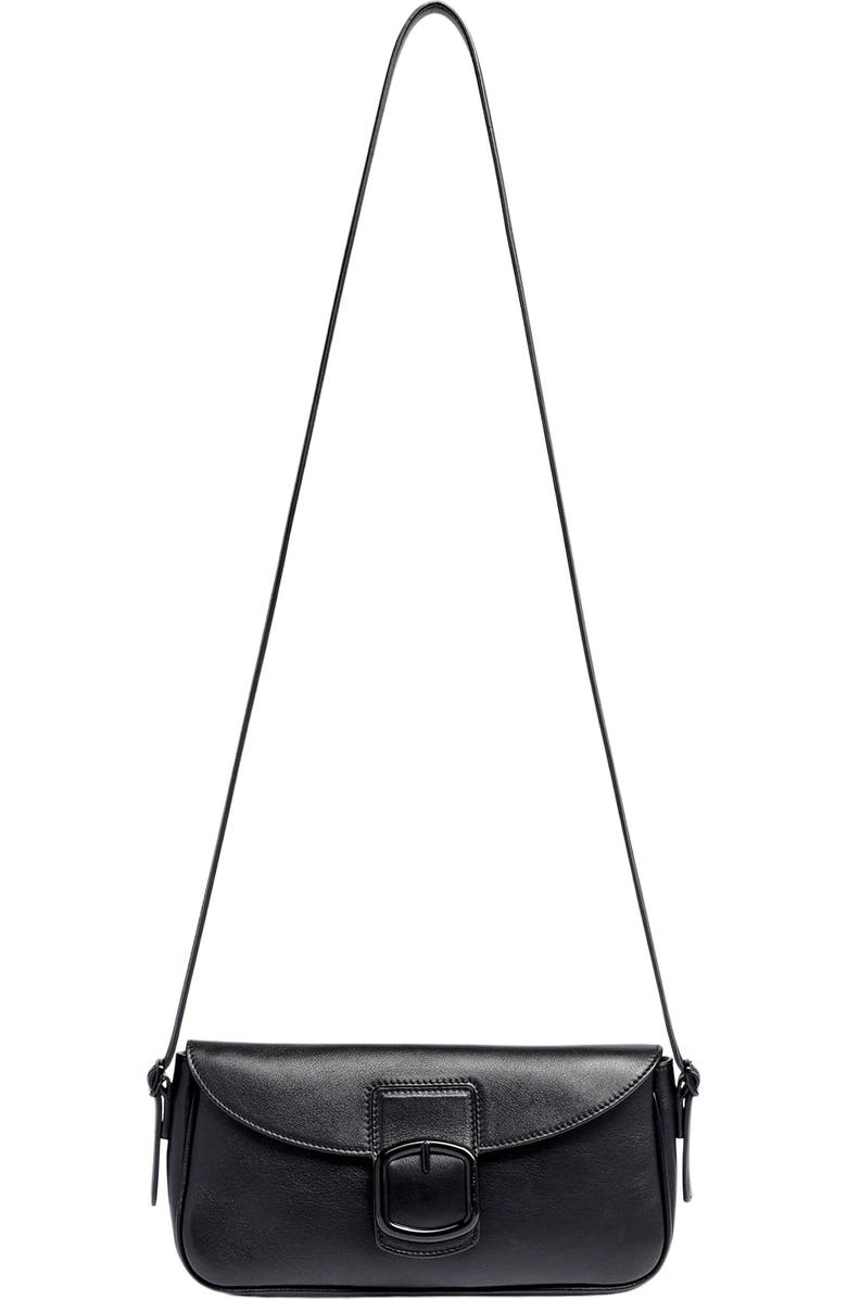 Santoni Leather shoulder bag, Alternate, color, Black