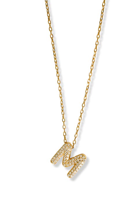 Cubic Zirconia Bubble Inital Pendant Necklace