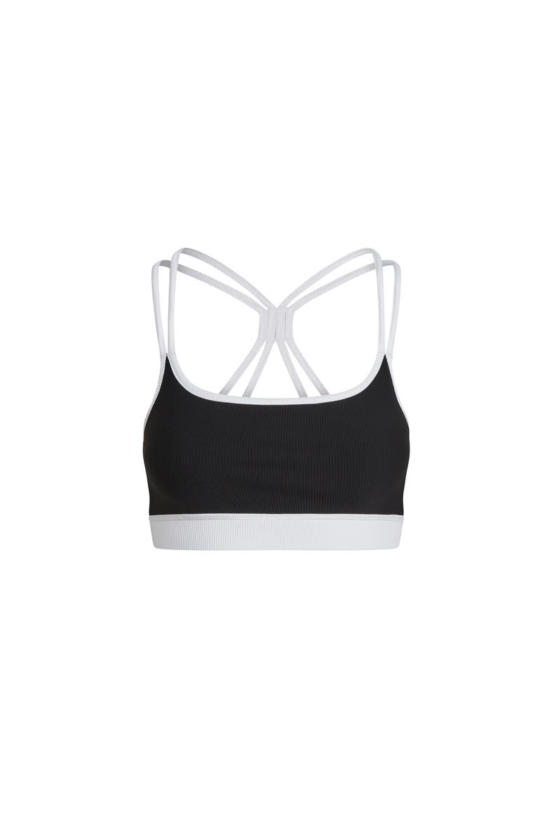 Color Block Rib Bra, Main, color, Black/White