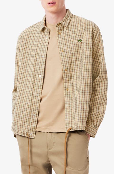 Oversize Drawstring Hem Snap Front Overshirt