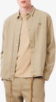 Lacoste Oversize Drawstring Hem Snap Front Overshirt