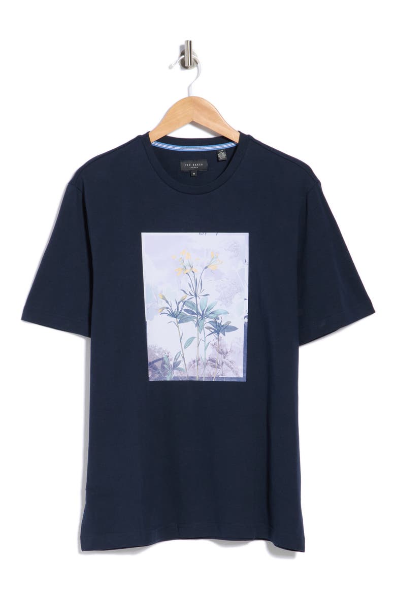 Floral Graphic T-Shirt, Alternate, color, SKY CAPTAIN