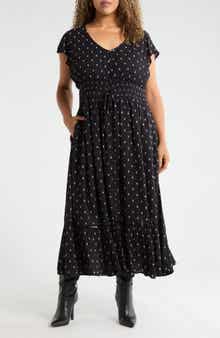 Smocked Dobby Maxi Dress
