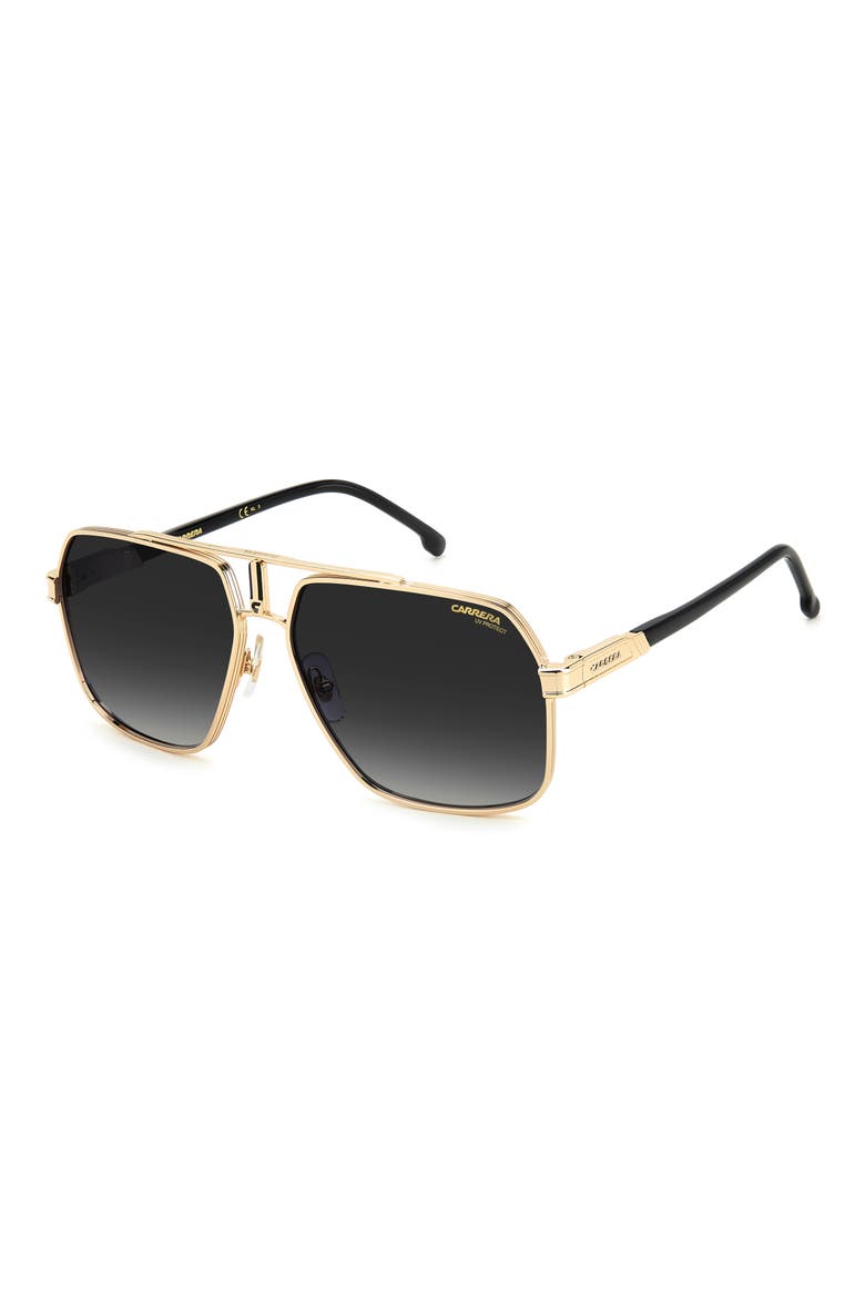 62mm Oversize Gradient Navigator Sunglasses, Alternate, color, BLACK GOLD/ GREY SHADED