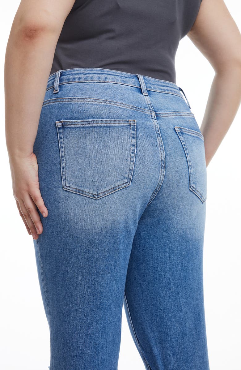 Bayeas Distressed Slim Straight Leg Jeans, Alternate, color, Medium Blue