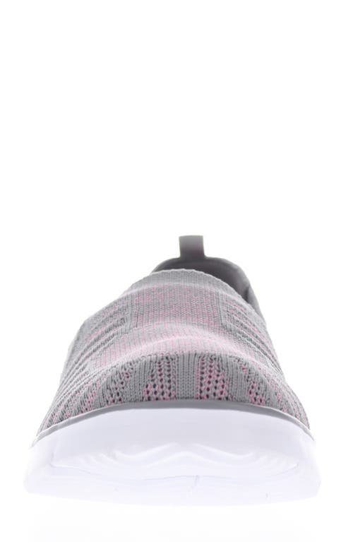 Propét Travelfit Slip-on Sneaker In Grey/pink Fabric