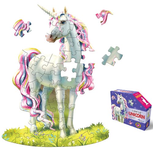 Madd Capp I Am Lil Unicorn 48 Piece Magical Creatureshaped Puzzle, 17X22 Inch in Multicolored  product