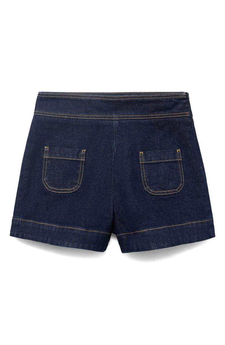 MANGO High Waist Denim Shorts, Alternate, color, Open Blue