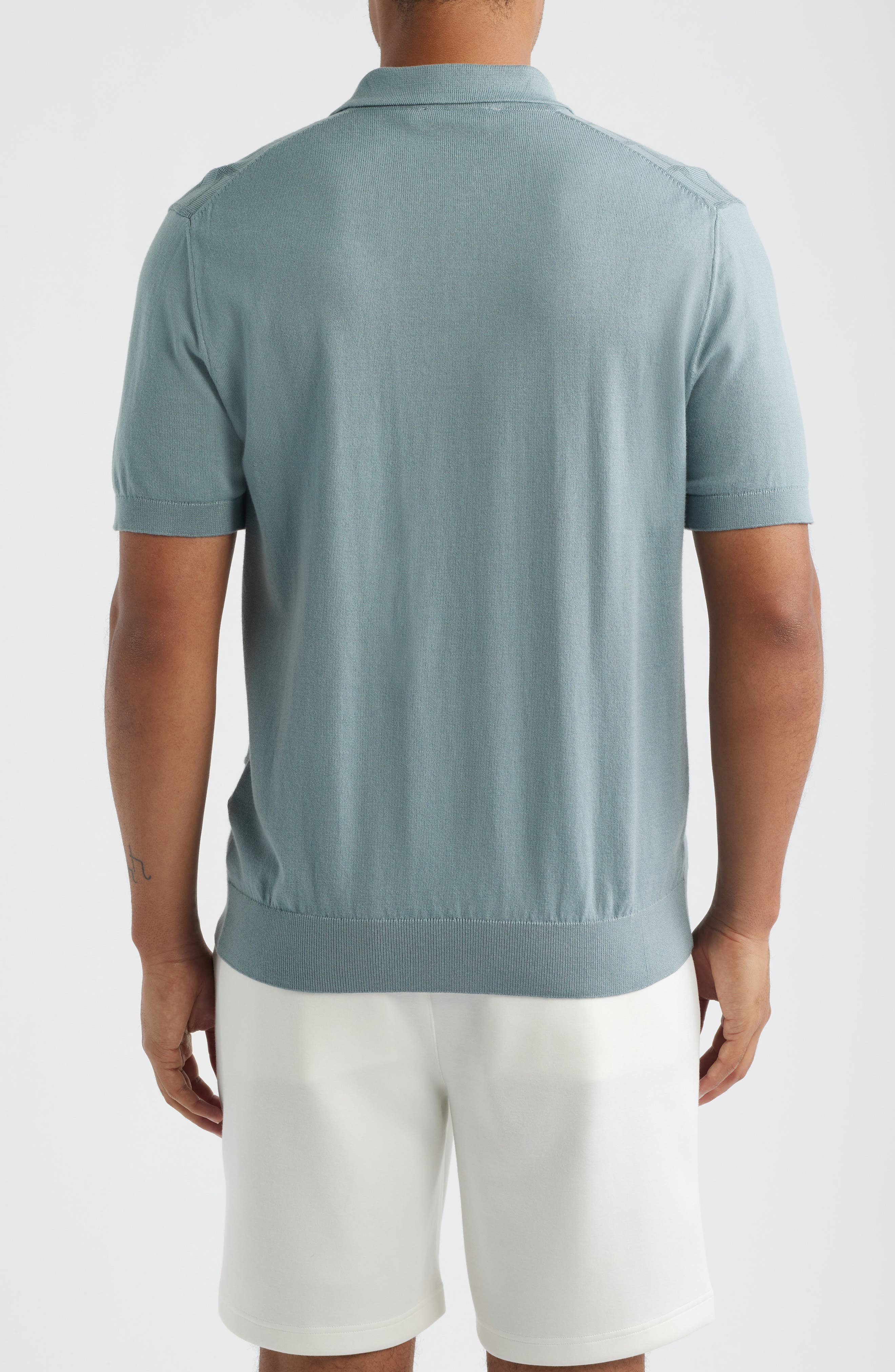 Textured Grid Polo Sweater - image 4