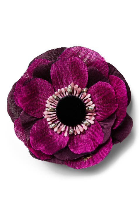 The Magenta Anemone Floral Brooch