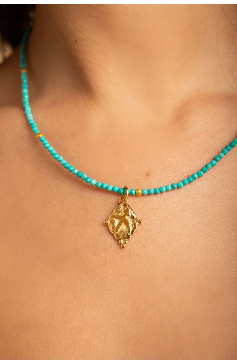 Seven Saints Sagittarius Zodiac Choker Necklace, Alternate, color, Gold