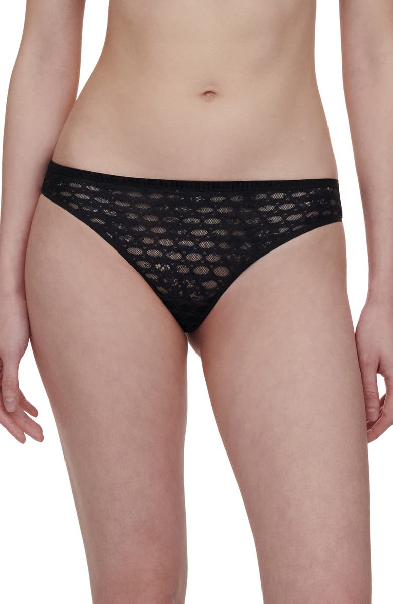 CHANTELLE PULP Fishnet, Lace & Tulle Thong, Main, color, 