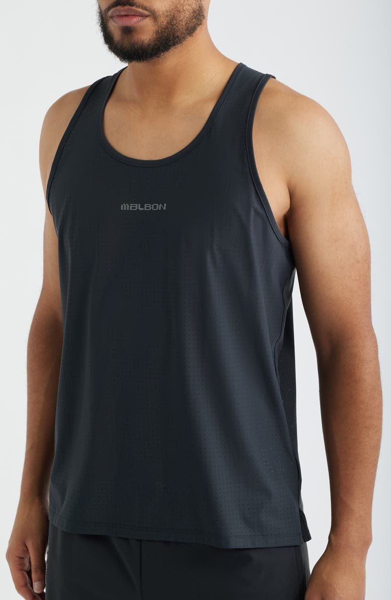 Malbon Golf Run Club Mesh Tank, Alternate, color, Jet Black