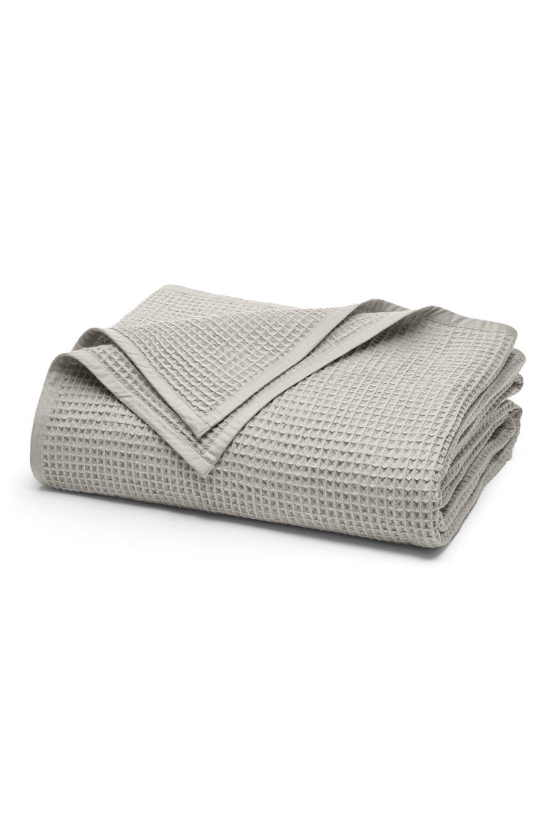 Waffle Organic Cotton Blanket, Main, color, PEWTER