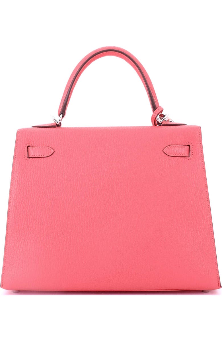 Pre-Owned Hermes Kelly Handbag Pink Chevre Mysore with Palladium Hardware 25, Alternate, color, Rose Azalee