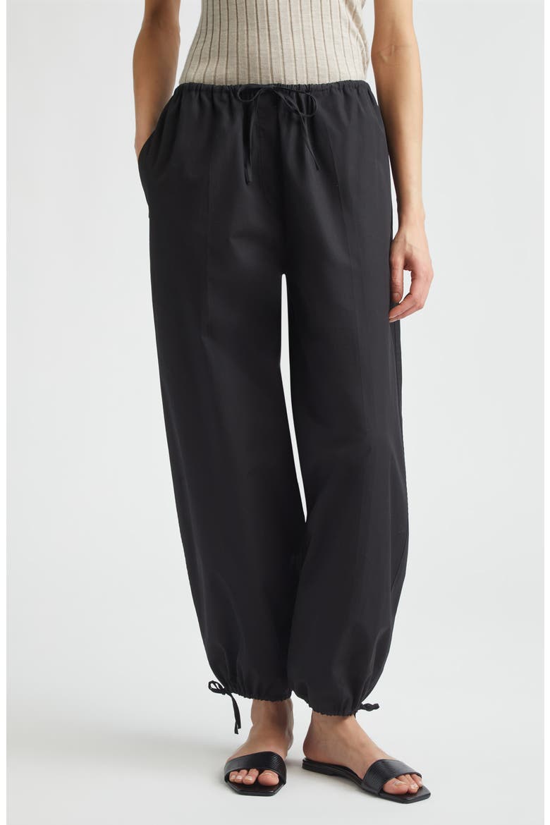 Organic Cotton Drawstring Trousers, Main, color, BLACK