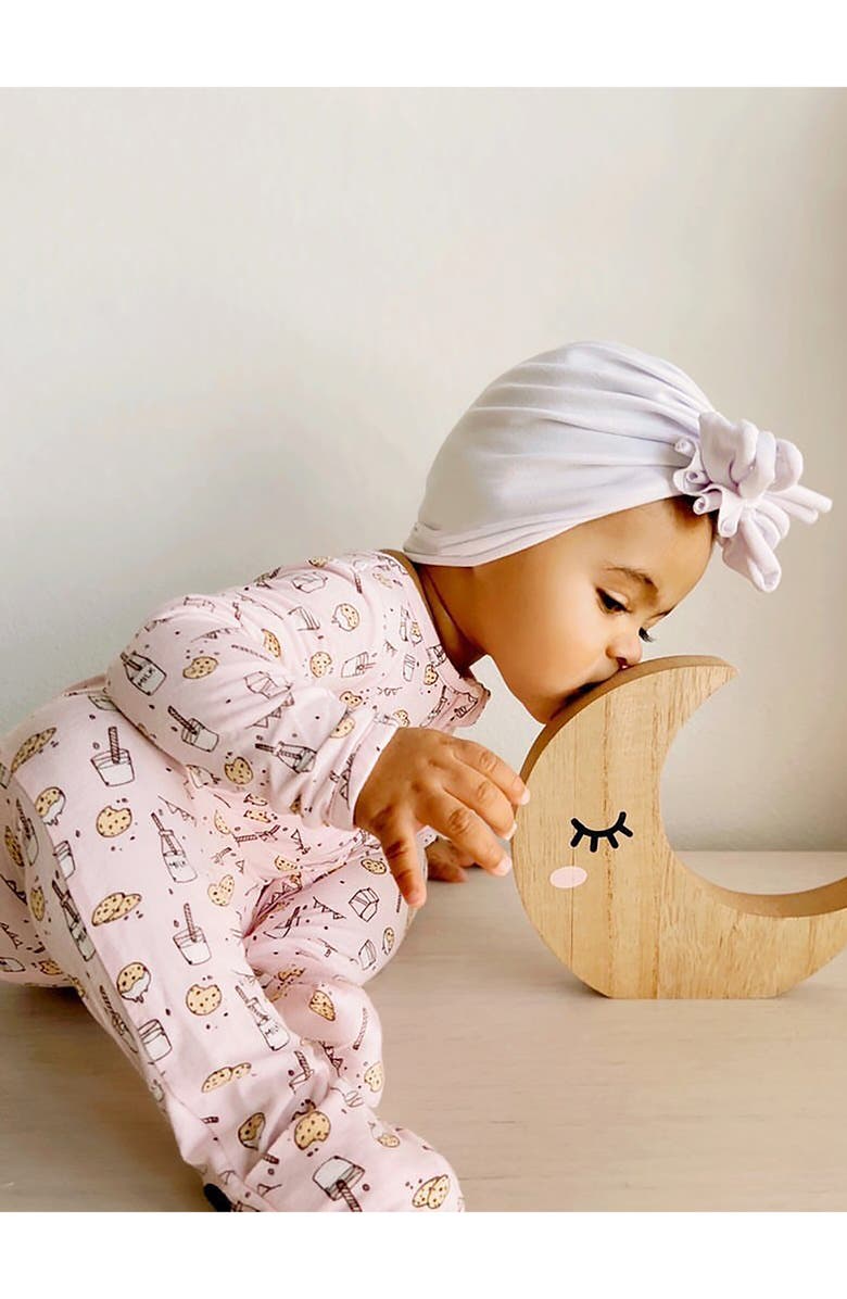 Bellabu Bear Kids' Milk & Cookies Pink Convertible Footie Pajamas, Alternate, color, 