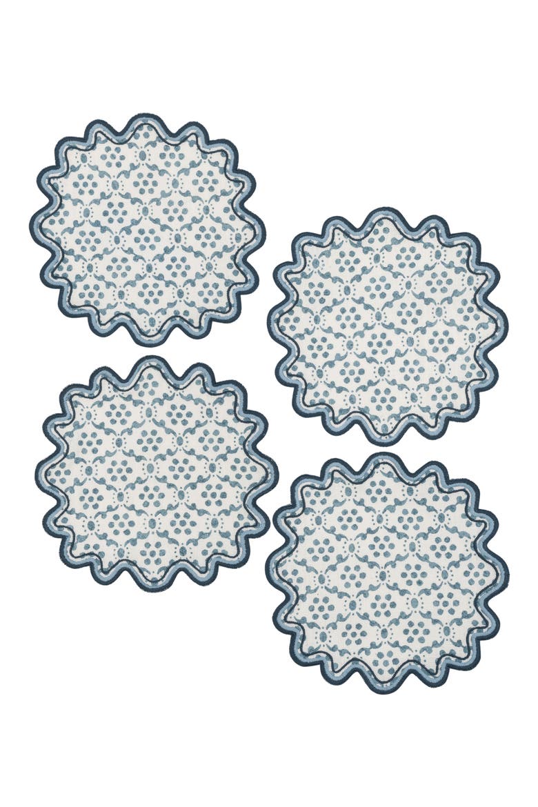 Laksha Set of 4 Cocktail Napkins, Main, color, LAPIS