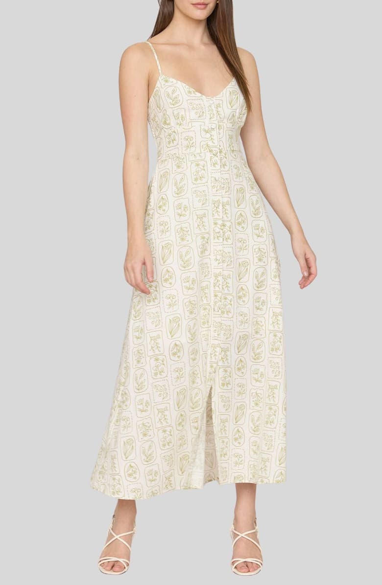 Blu Pepper Floral Tile Print Midi Dress, Main, color, 