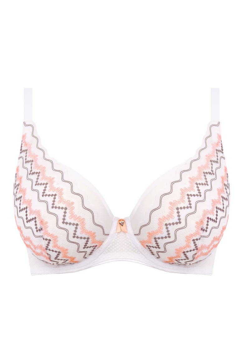 Festival Vibe High Apex Underwire Plunge Bra, Alternate, color, WHITE CORAL
