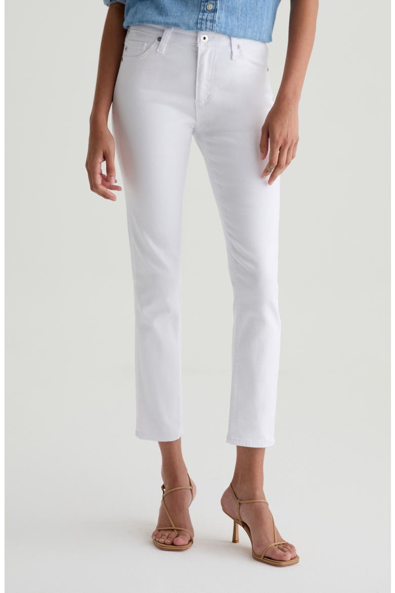 Prima Low Rise Ankle Cigarette Jeans, Main, color, WHITE