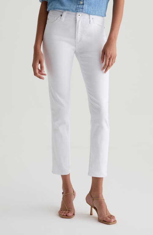 Ag Prima Low Rise Ankle Cigarette Jeans In White