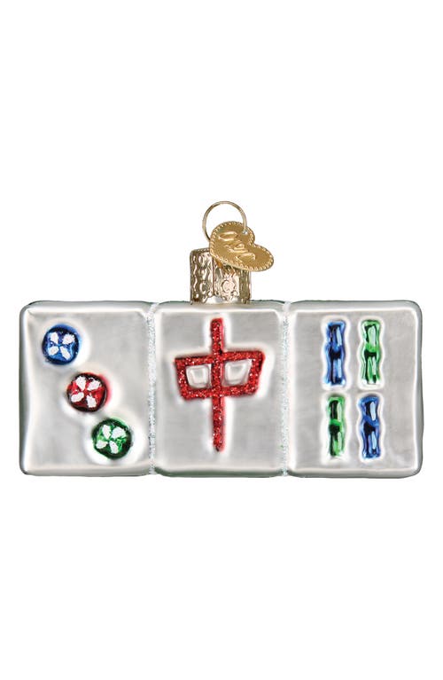 Old World Christmas Mahjong Tile Glass Ornament In Gray