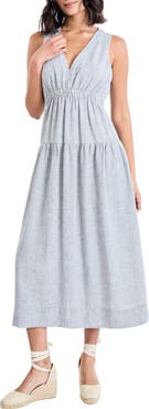 The Good Journey V-Neck Back Cutout Midi Dress