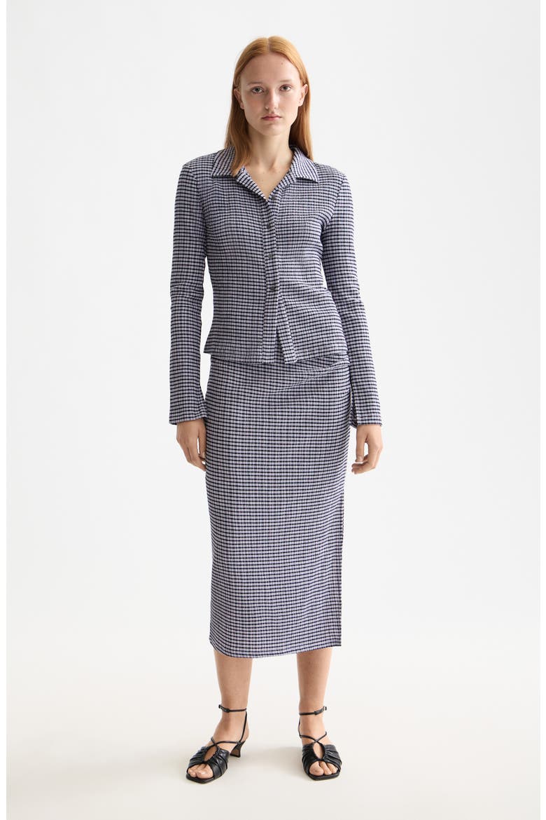 Textured Gingham Button-Up Shirt, Alternate, color, SKY CAPTAIN/ LANGUID LAVENDER
