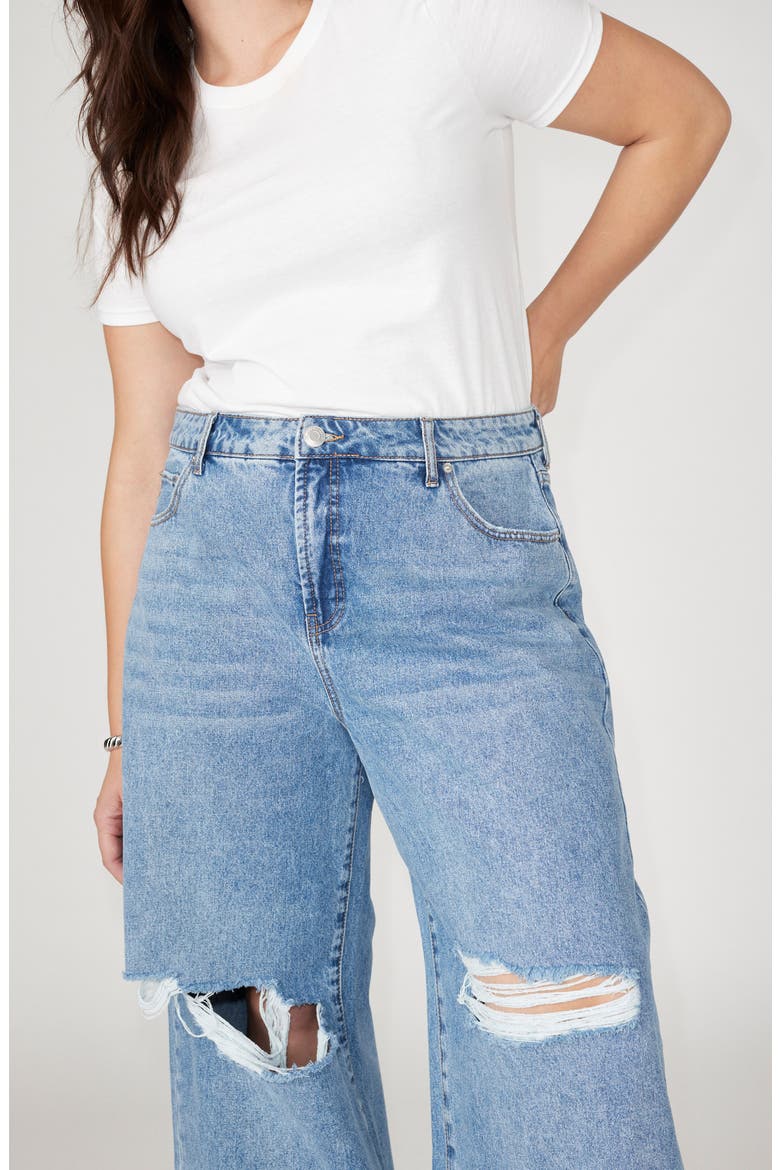 The Yvette Rigid Wide Leg  Jean, Alternate, color, MEDIUM WASH