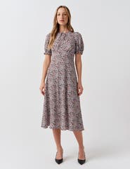 Ghost London Clarissa Tie Front Midi Dress